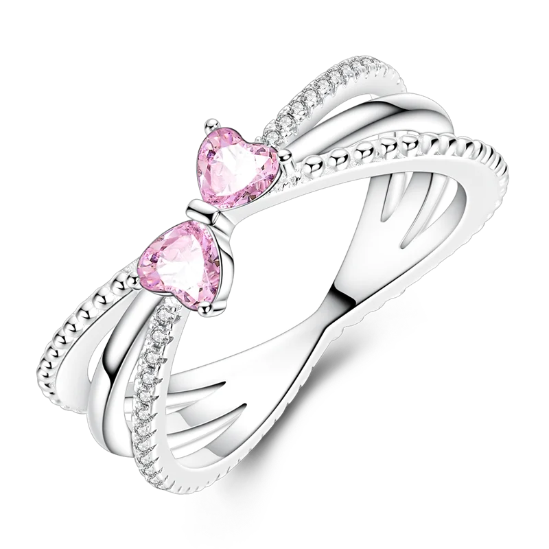 2024 nuevo anillo de plata 925 anillo de lazo brillante de circón anillo de boda de dedo Original S925 DIY regalo de joyería fina para mujer
