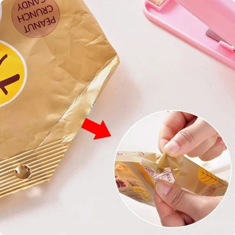 Máquina Selladora Portátil, Mini Selladora de Bolsas Térmica para el Hogar, Cierre de Bolsas de Plástico para Alimentos, Sellado Repetido, Accesorios de Cocina