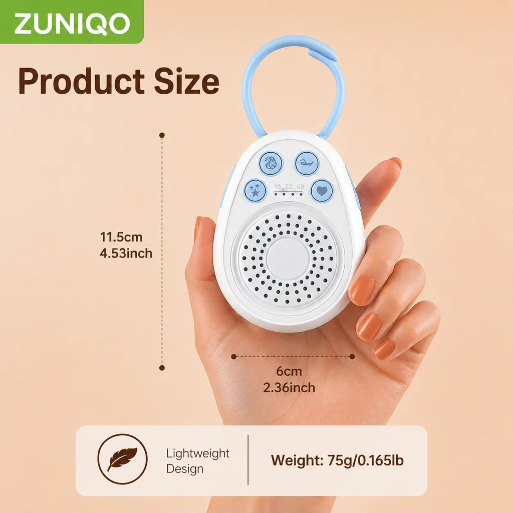 Máquina de Ruido Blanco para Bebés, Durma en 3 Minutos, 20 Sonidos Relajantes, Dispositivo de Sueño Portátil USB Mini para Recién Nacidos, Viajes y Cuna