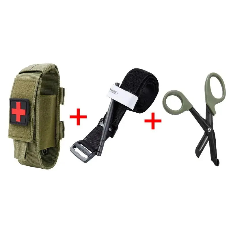 Torniquete de emergencia táctico correa de emergencia equipo de primeros auxilios médico de una sola mano para senderismo Camping viajes deportes al aire libre