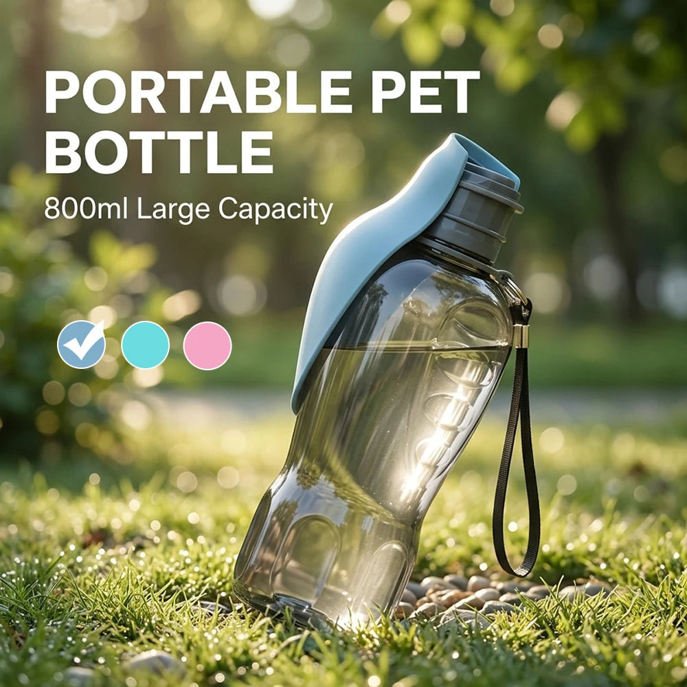 Botella de Agua Plegable para Mascotas, 800 ml, a Prueba de Fugas, Dispensador de Agua Portátil para Perros Pequeños, Gatos, Paseos al Aire Libre, Bebedero para Cachorros