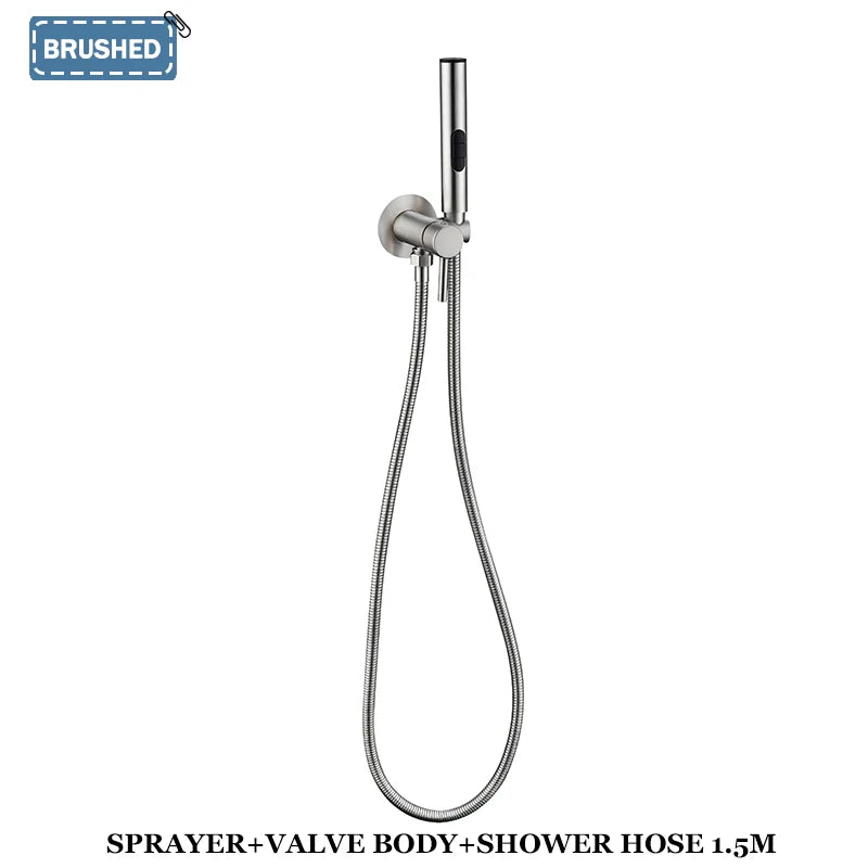 Grifo rociador portátil para bidé con mezclador de agua fría y caliente oculto, ducha higiénica de mano, set de bidé para inodoro