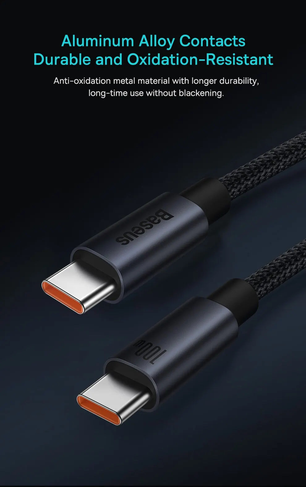 Baseus-Cable USB tipo C de carga rápida, cargador de 100W, PD, para iPhone 16, 15 Plus Pro Max, Macbook, Xiaomi y Samsung