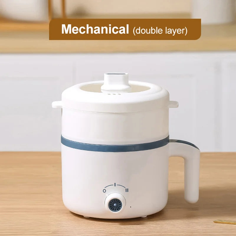Olla arrocera eléctrica individual de doble capa, Mini cocina automática inteligente para el hogar, enchufe europeo de 220V, multicocina de arroz al vapor P