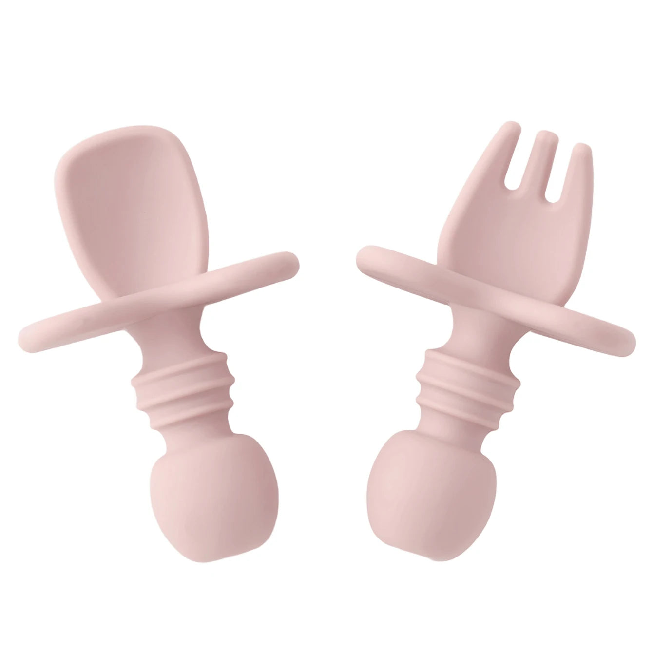 Color niños 2 uds juego de vajilla de silicona para bebé tenedor suave cuchara sin BPA Mini utensilios de alimentación portátiles Spork entrenamiento tenedor cuchara