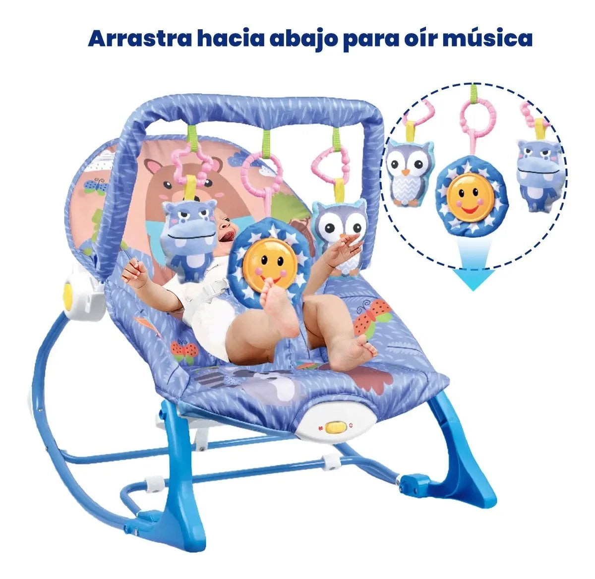 Mecedora de bebé, juguete eléctrico para bebé, música relajante, reclinable para persuadir al bebé, artefacto