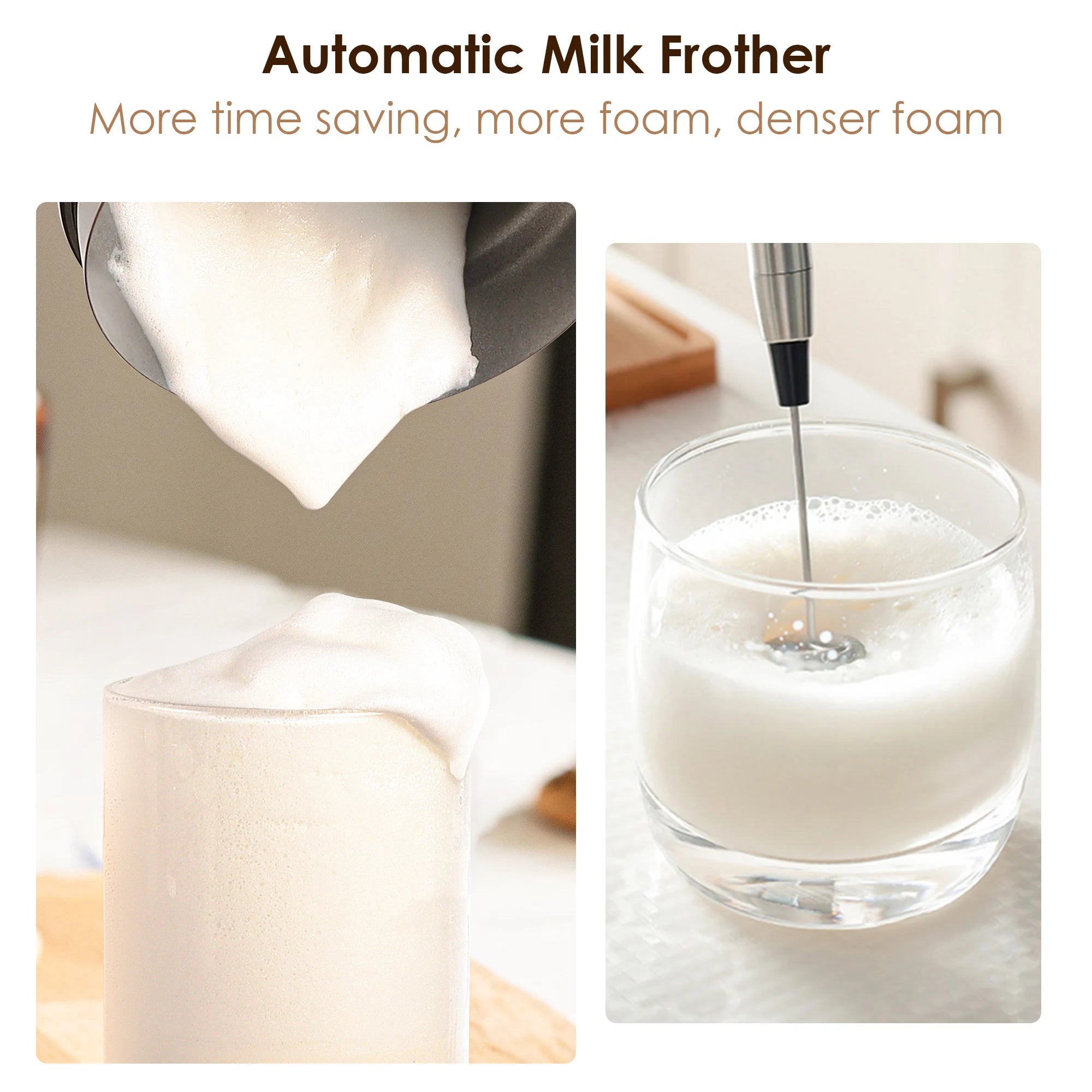 BioloMix Espumador de leche 5 en 1 con pantalla táctil LED mejorada - Calentador de leche para café con leche caliente y fría