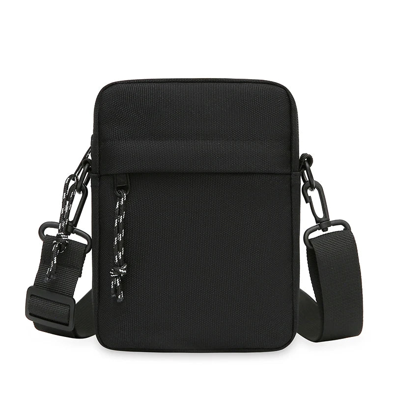 Bandolera pequeña de lona con cremallera para hombre, bolso de hombro cruzado Simple, Mini bolso para teléfono