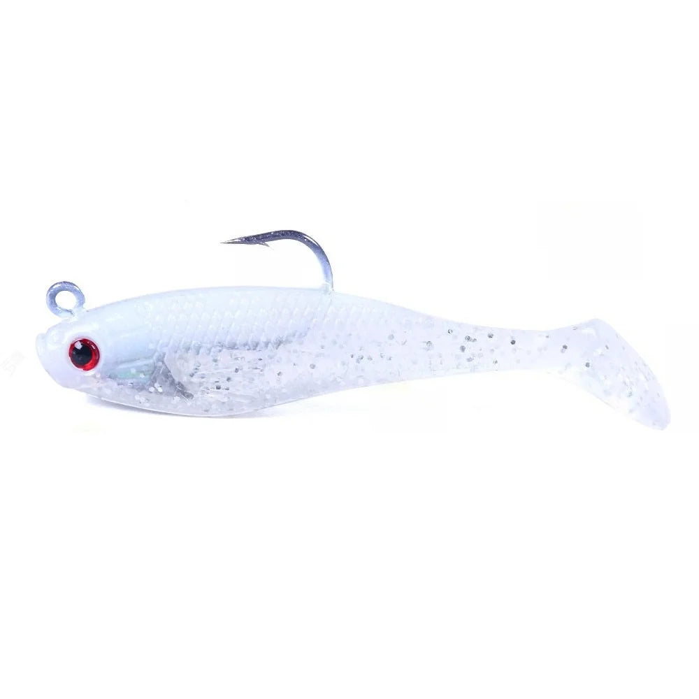 1 señuelo de pesca artificial portátil y realista con cabeza de plomo de colores, 8cm-10g, para pesca en hielo de invierno