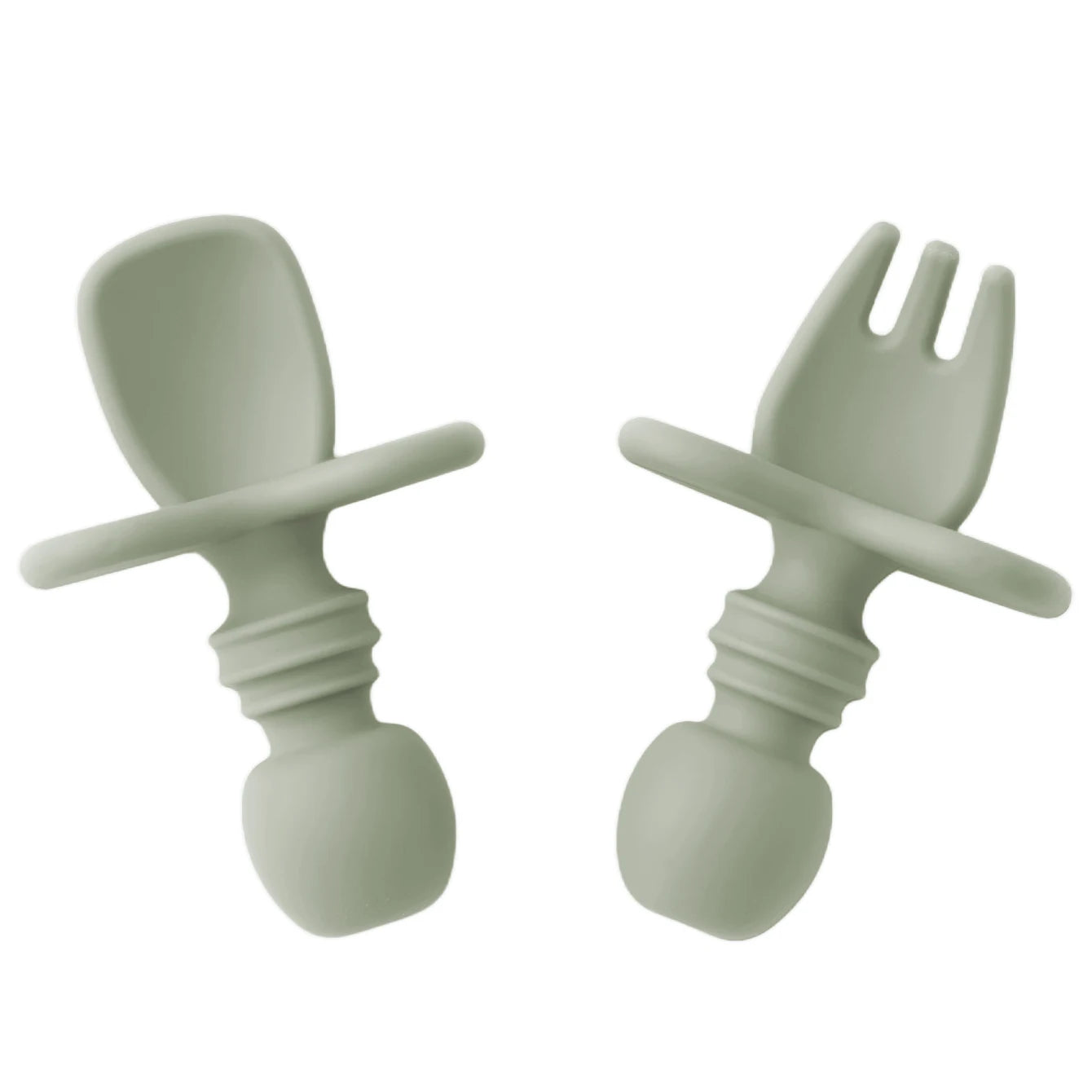 Color niños 2 uds juego de vajilla de silicona para bebé tenedor suave cuchara sin BPA Mini utensilios de alimentación portátiles Spork entrenamiento tenedor cuchara