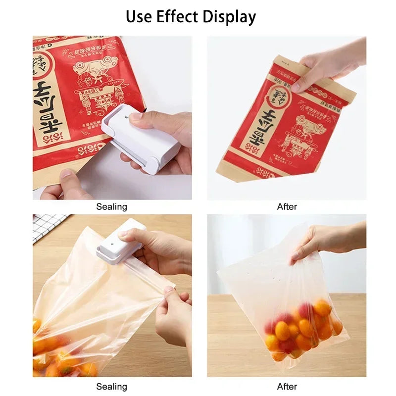 Mini máquina de sellado de bolsas de calor, sellador de paquetes, bolsas térmicas de plástico, cierre de bolsas de alimentos, sellador portátil, sellador térmico de embalaje de alimentos