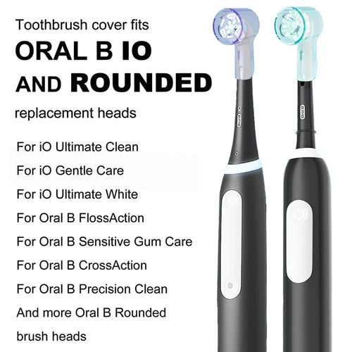 4 Uds. Compatible con cabezales de cepillo de dientes eléctrico Oral B iO, cubiertas a prueba de polvo, tapa protectora para todas las cabezales de cepillo de dientes redondos