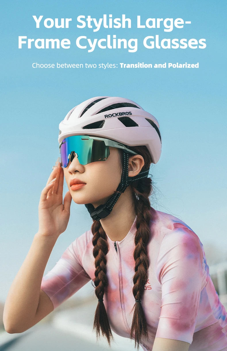 ROCKBROS-gafas de sol polarizadas y fotocromáticas para ciclismo, lentes deportivas para bicicleta de montaña y carretera, protección UV400