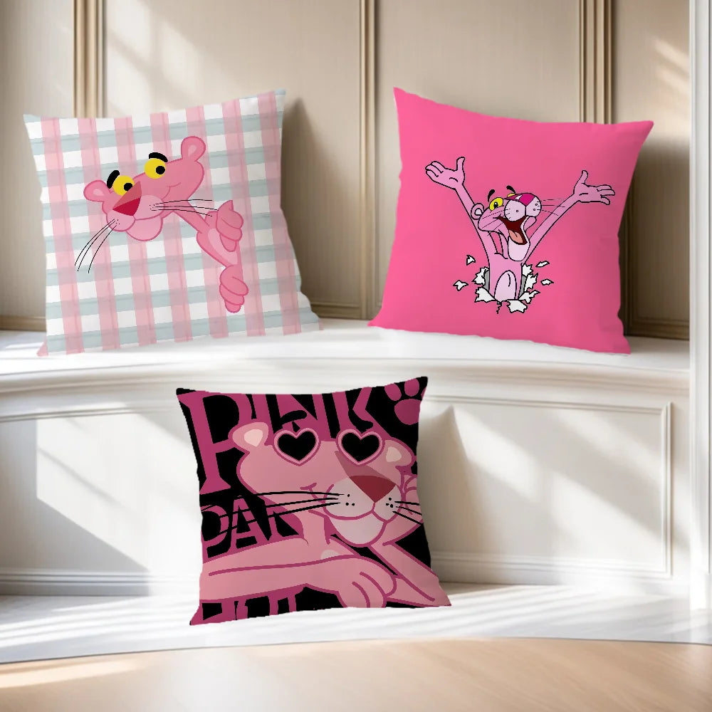 Funda de cojín P-PINK, funda de almohada suave y cómoda para sofá, sala de estar, pantalones de dibujos animados, fundas protectoras para decoración del hogar y la Oficina
