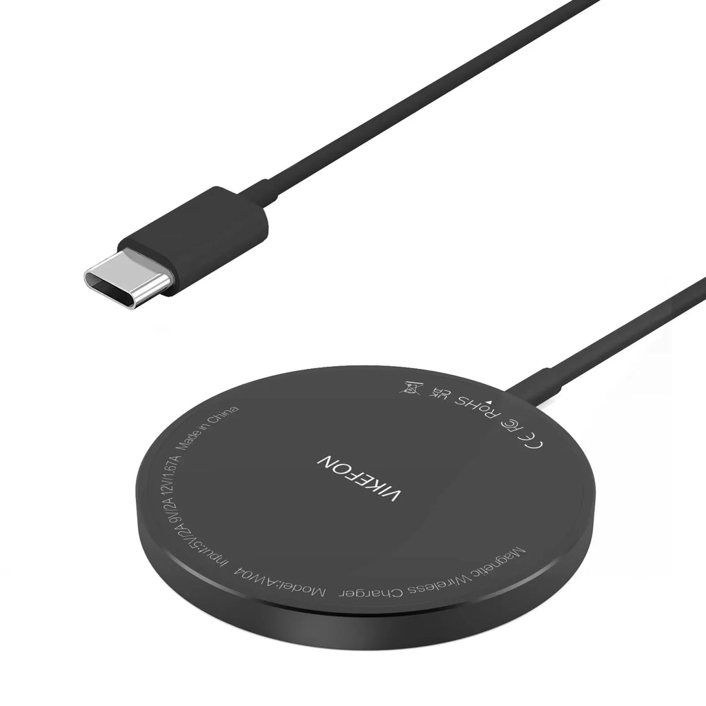 Cargador Inalámbrico Magnético Rápido con Doble Puerto USB, Mini Base de Carga para iPhone 17 16 15 14 13 12 Pro Max, Accesorio Universal para Teléfono