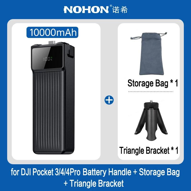 Cargador de Gimbal Portátil NOHON para DJI Osmo Pocket 4 Pro 3, Batería de 10000mAh/5000mAh, Banco de Energía Portátil de 22.5W
