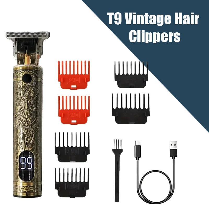 ¡Nuevo! Cortapelos/accesorios eléctricos T9 |   Afeitadora Profesional USB |   Máquina cortadora de decoloración calva de 0 mm portátil para hombres corte de pelo en casa