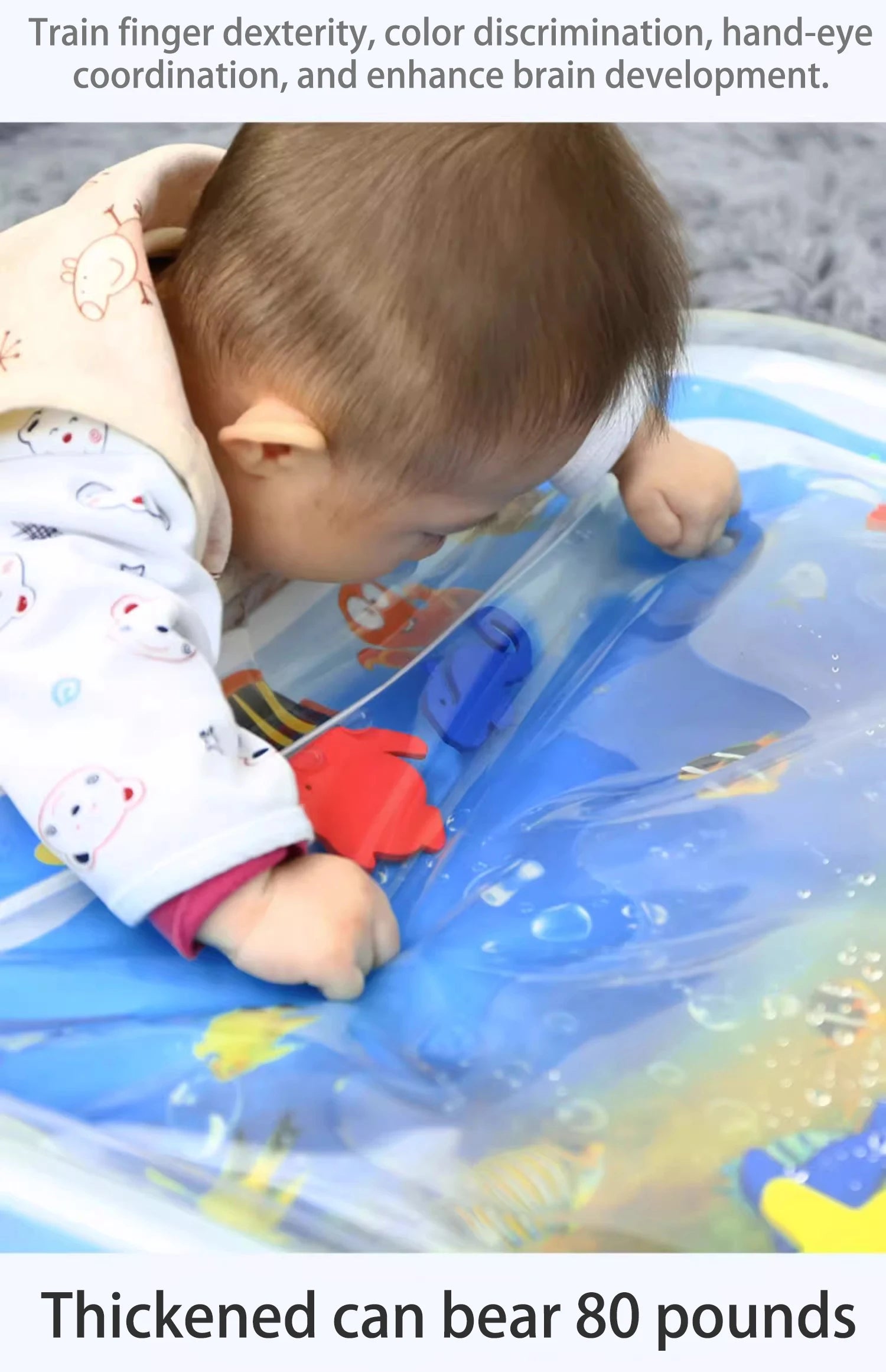 Juguetes para bebés, estera de juego de agua para el tiempo de la barriga, cojín inflable, educación temprana, estera de juego de agua para bebés y niños pequeños