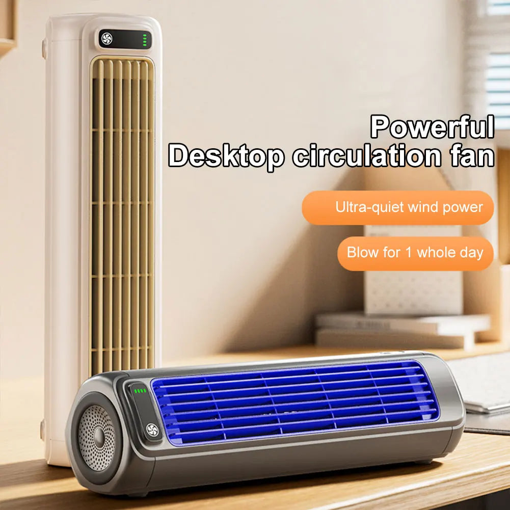 Ventilador de Torre portátil de 3 velocidades para escritorio, ventilador de pie silencioso, recargable, montaje en pared, para dormitorio, sala de estar y oficina