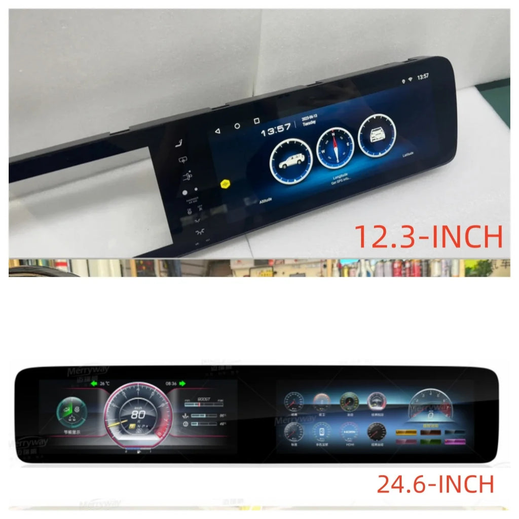 Radio para Auto Android Auto + Pantalla Digital Dual de 24.6 Pulgadas para Mercedes Benz Clase S W222 2014-2020 Reproductor Multimedia Estéreo Carplay