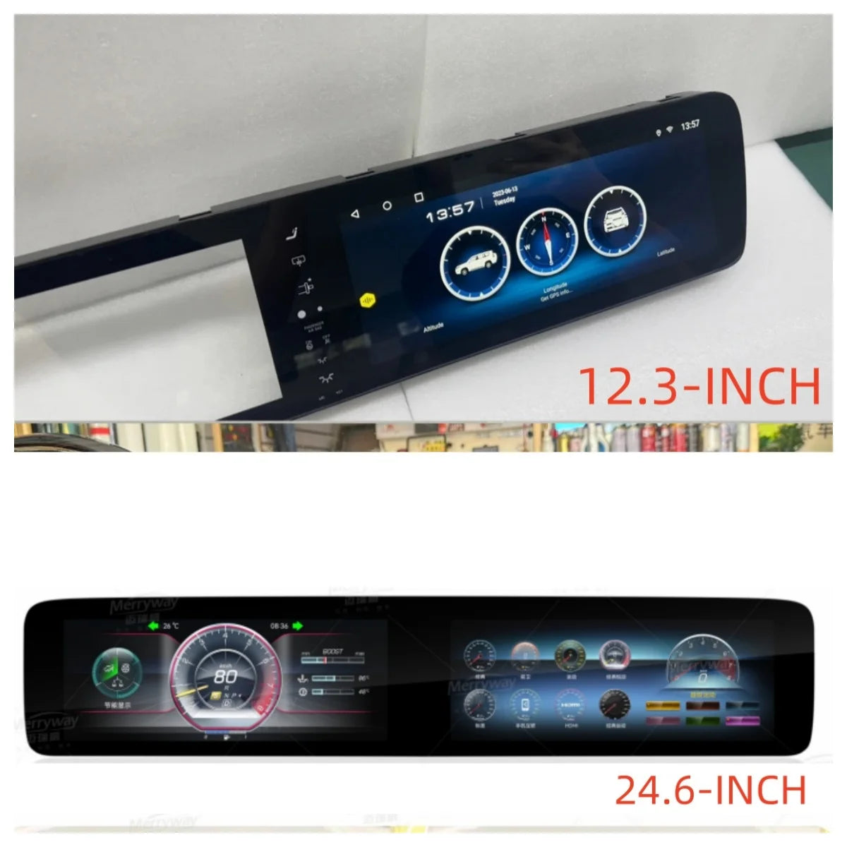 Radio para Auto Android Auto + Pantalla Digital Dual de 24.6 Pulgadas para Mercedes Benz Clase S W222 2014-2020 Reproductor Multimedia Estéreo Carplay