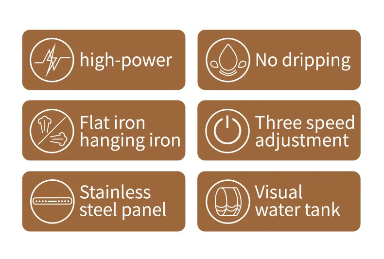 Plancha de Vapor Vertical Portátil HOMEFISH de Alta Potencia con Tres Velocidades para Planchado Suave en el Hogar