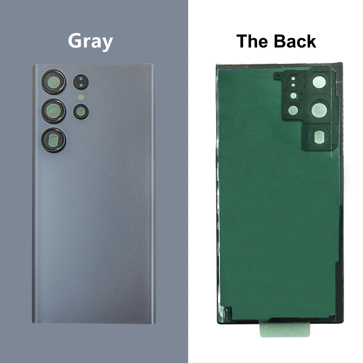Carcasa Trasera para Samsung S23 Ultra, Tapa de Batería, Repuesto de Cubierta Trasera del Teléfono + Marco de Cámara y Lente