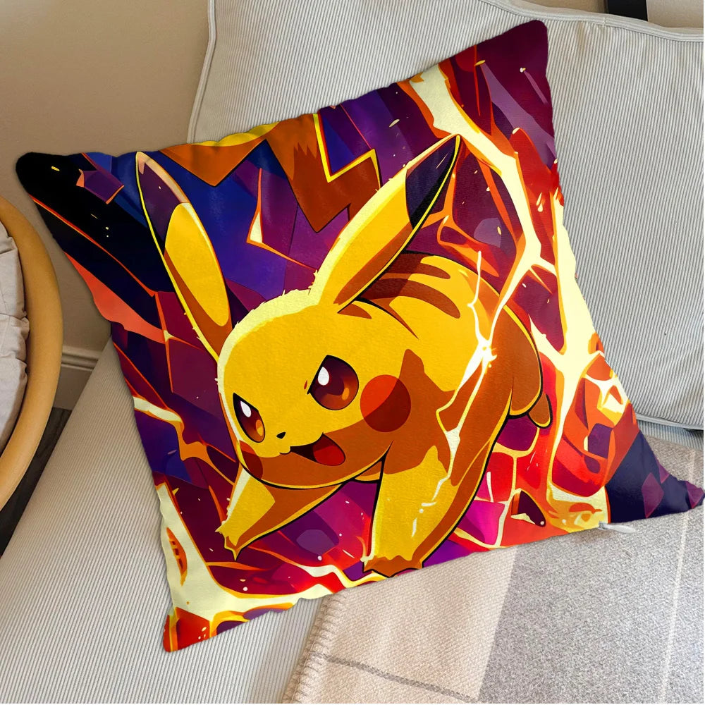 Funda para fundas de almohada Kawaii P-Pilkachuus, funda nórdica para almohada de 45x45, fundas para cojines, almohadas para dormir, decoración decorativa para el hogar