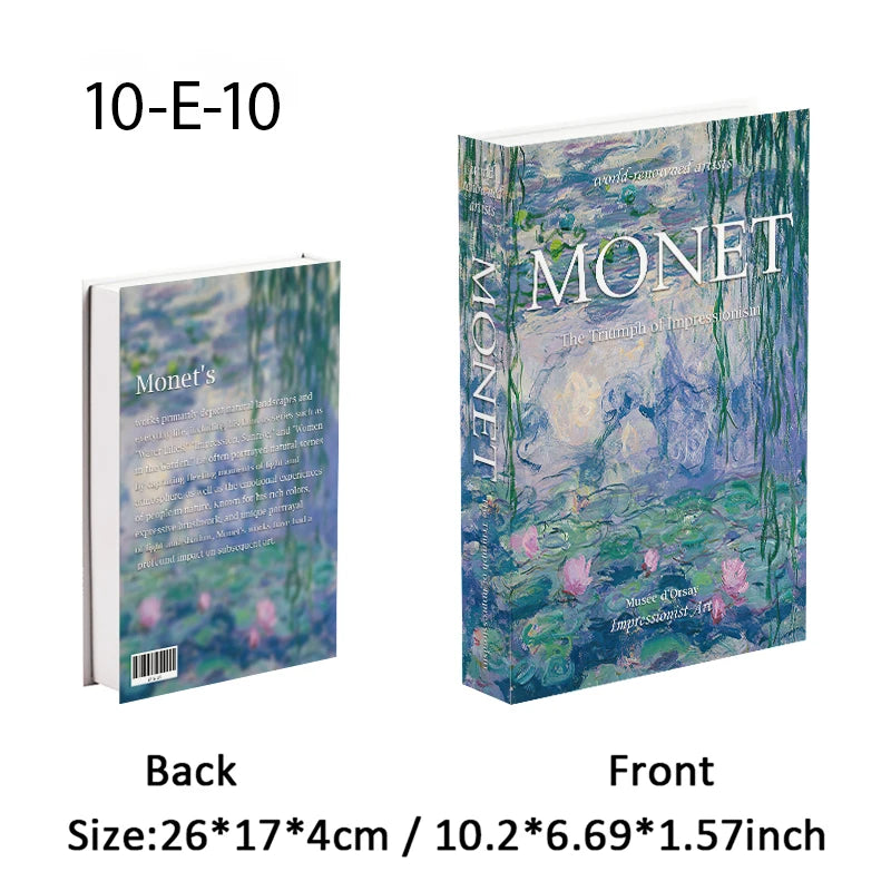 Caja de almacenamiento de libros falsos de lujo bohemio Monet Matisse, decoración Interior del hogar, libros decorativos, mesa de centro, decoración para dormitorio y sala de estar