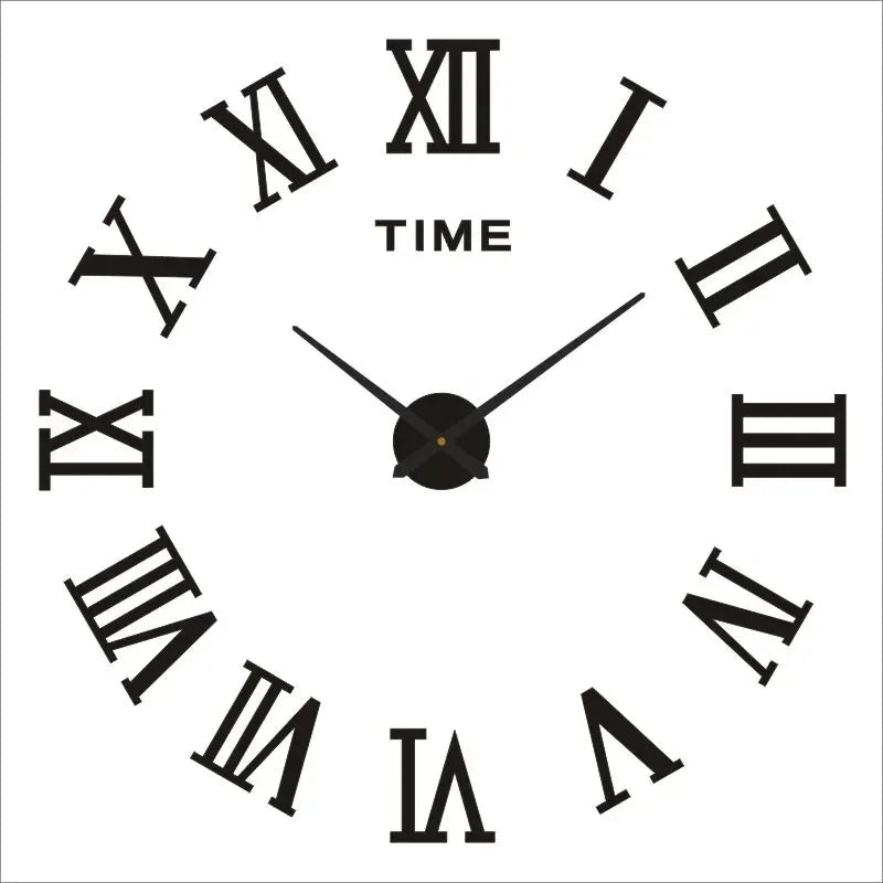 Reloj de pared con espejo acrílico de Número Romano grande 2D/3D, pegatina de moda DIY, relojes de cuarzo, reloj, decoración del hogar, pegatinas para el salón