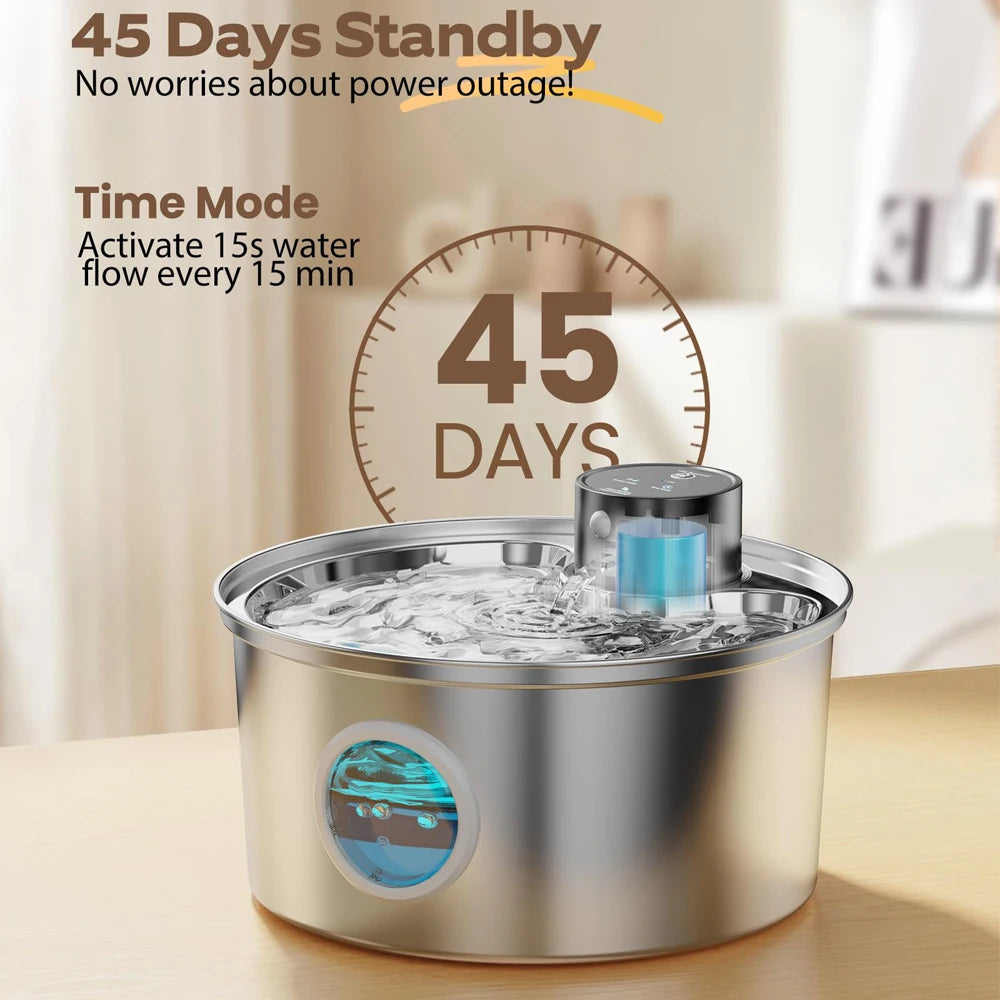 Fuente de agua para gatos con recarga de 3,2l, 5V, USB, Sensor automático, fuente de agua para perros y gatos de acero inoxidable, múltiples cuencos para beber para mascotas
