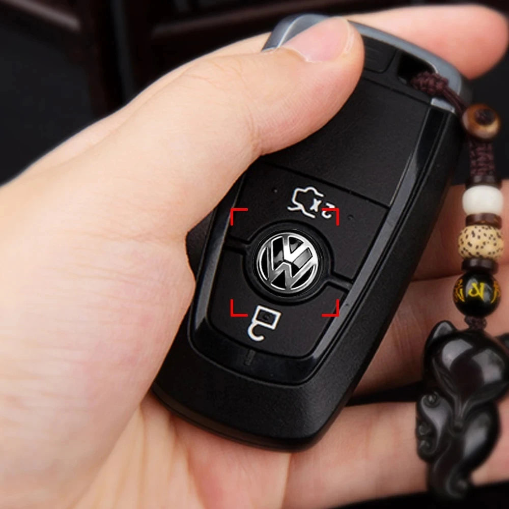 5/10 Uds. Insignia de llave remota de coche de 14MM emblema pegatinas con logotipo de Metal para VW GTI Polo Golf Passat Tiguan Arteon Touareg CC Taigo Caddy Je