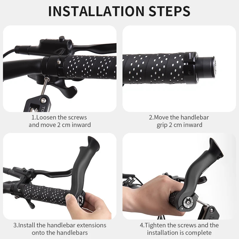 TOSUOD-extensiones de barra de bicicleta, diseño ergonómico, manillar de extensión ligero, accesorio cómodo para manillar de bicicleta