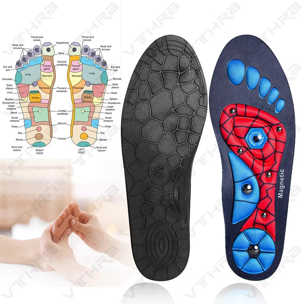 Plantillas de masaje magnético, insertos de acupresión, soporte para arco, acupresión ortopédica, almohadillas para zapatos, alivia el cansado para hombres y mujeres, Unisex