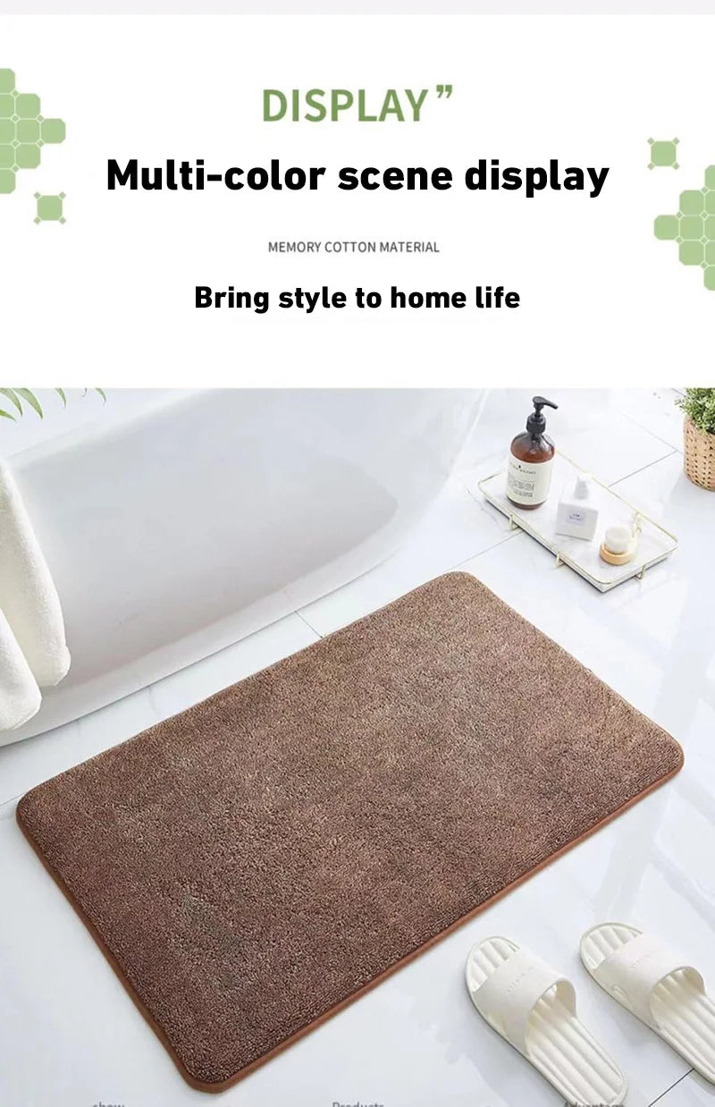 Alfombra de Piso Súper Absorbente, Alfombra de Baño Súper Absorbente, Alfombra de Baño Antideslizante de Terciopelo Coral, Alfombra de Puerta, Alfombra Antideslizante para Baño