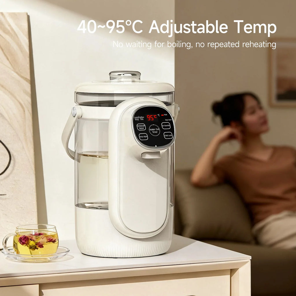 Hervidor eléctrico de 3,5 l, olla eléctrica automática para mantener el calor, ajuste de temperatura de 12 niveles, dispensador de agua multifunción