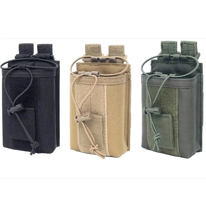 Bolsa para Talkie 1000D para caza al aire libre, bolsa táctica deportiva Molle de nailon para Radio, soporte para Walkie Talkie, bolsillo para revista Mag