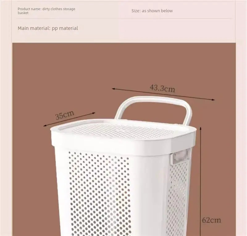Cesto para Ropa Sucia de Gran Capacidad con Ruedas y Tapa para Baño, Uso Doméstico, Organizador de Almacenamiento para Dormit...