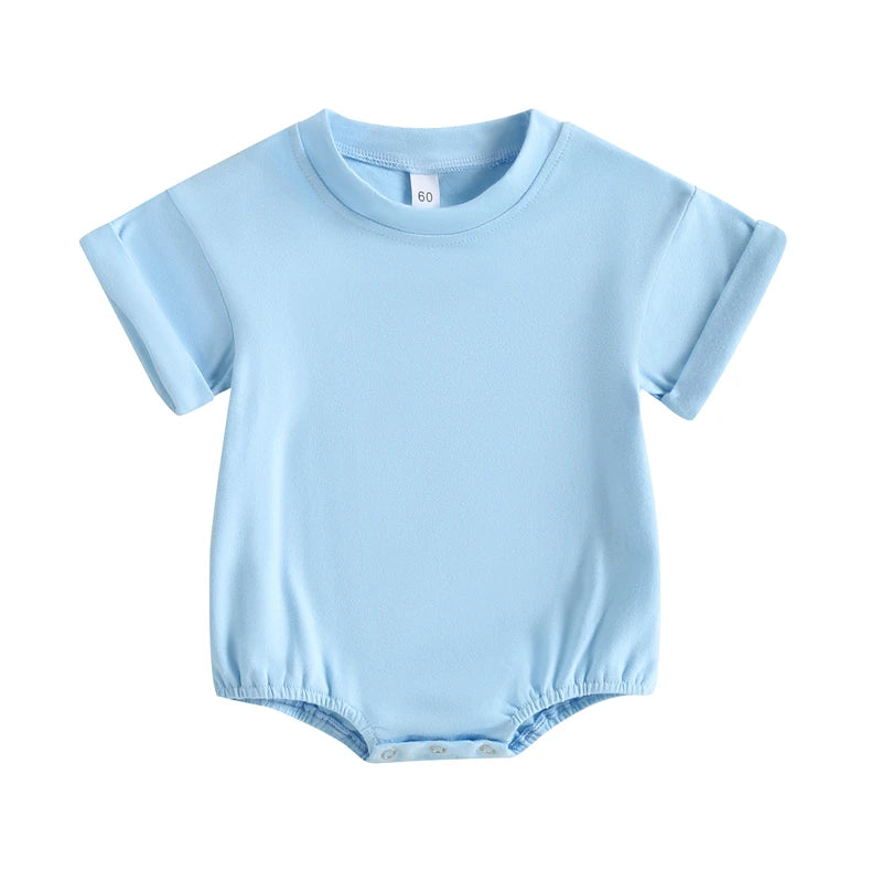 Pelele para bebé recién nacido, ropa de cuello redondo, monos sueltos informales sólidos, Pelele de algodón para niño pequeño