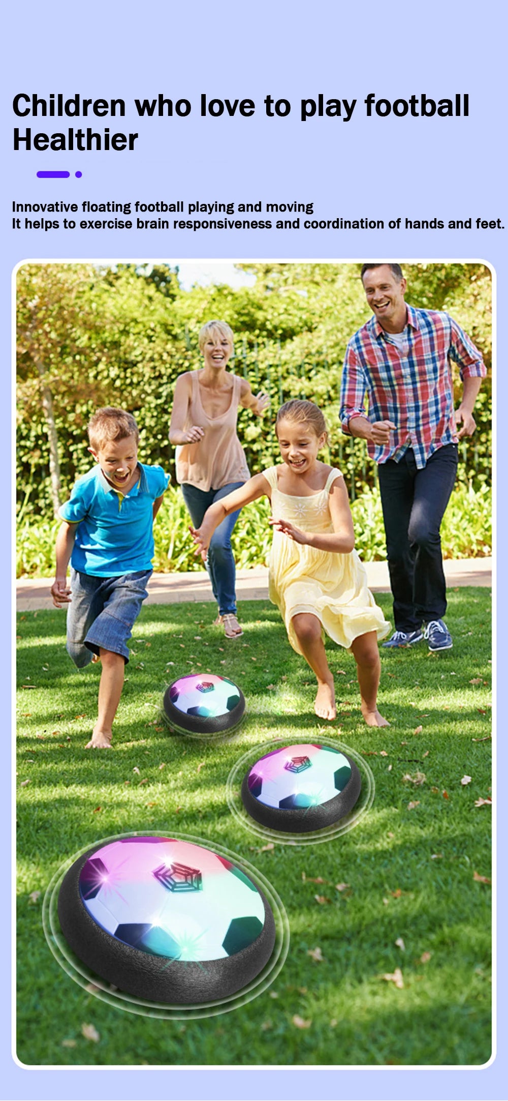 HOMEFISH 1 Pieza de Balón de Fútbol Eléctrico con Cojín de Aire, Tipo Batería, para Ejercicio en Interiores, para Padres e Hijos