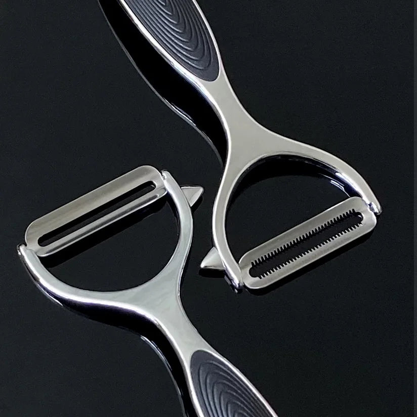 Cuchillo de pelar de acero inoxidable, venta al por mayor, cepillador de melón y calabaza, cocina, aleación de Zinc, pelador de frutas y melón, cuchillo raspador para el hogar