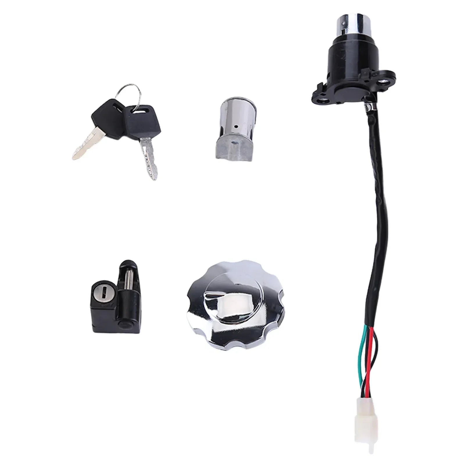 Interruptor de bloqueo de encendido con juego de llaves Compatible con Italika FT125 2022-2024 interruptor de bloqueo de encendido con juego de llaves reemplaza F04020192