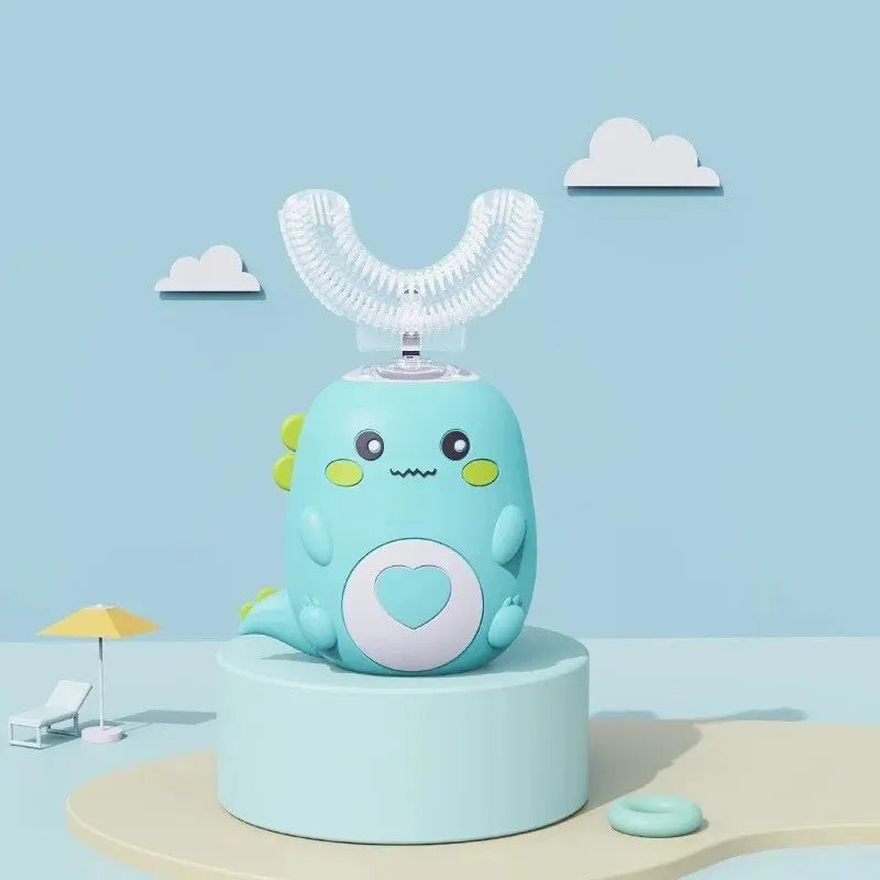 Cepillo de dientes eléctrico para niños, silicona de calidad alimentaria, Oral, carga Usb automática de 360 grados, cepillo de dientes inteligente para niños en forma de U