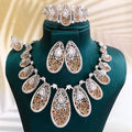 GODKI Nuevo Conjunto de Joyería de Alta Gama con Circonita Azul India para Mujer, Set de Collar y Pendientes para Boda, Collar Nupcial de Circonita Cúbica Estilo Dubái 2026