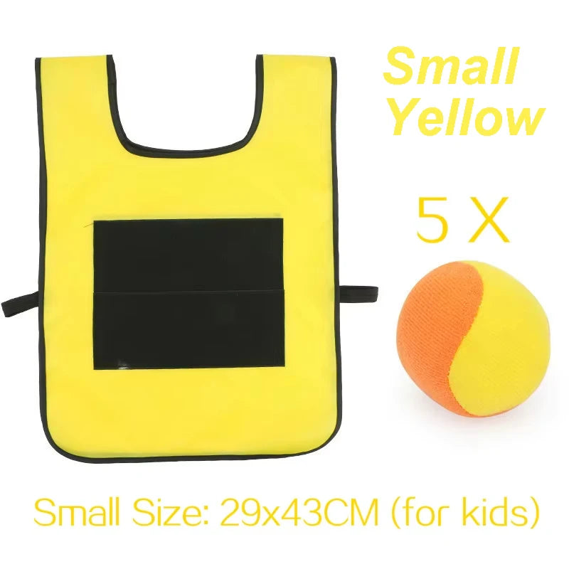 Chaleco de juego de pelota Dodge pegajoso, juguete para deportes al aire libre, Jersey, accesorios de tela, captura de pelotas de forro polar suave, seguro para niños, adolescentes y adultos