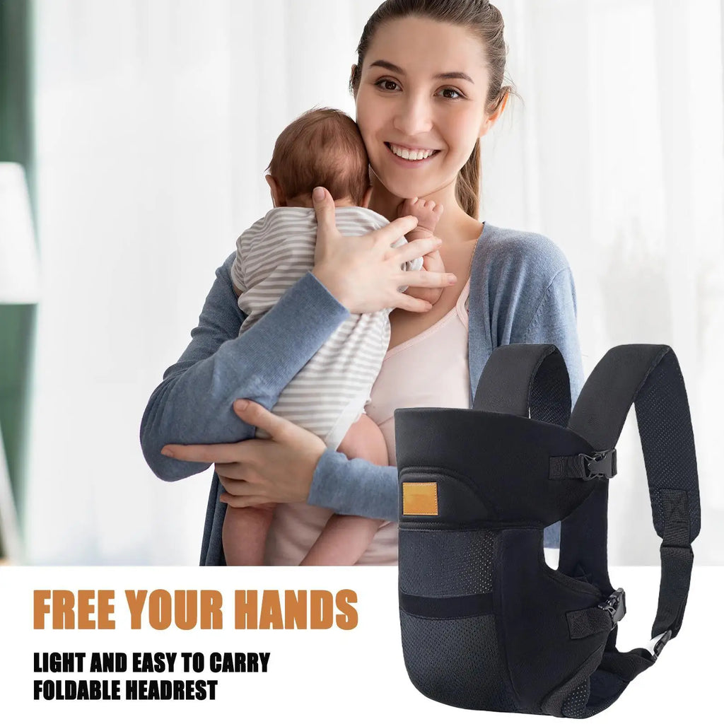 Soporte para bebé, portabebés ligero, ergonómico, transpirable, bolsa con eslinga Horizontal, soporte para la cabeza ajustable para paseos en la naturaleza