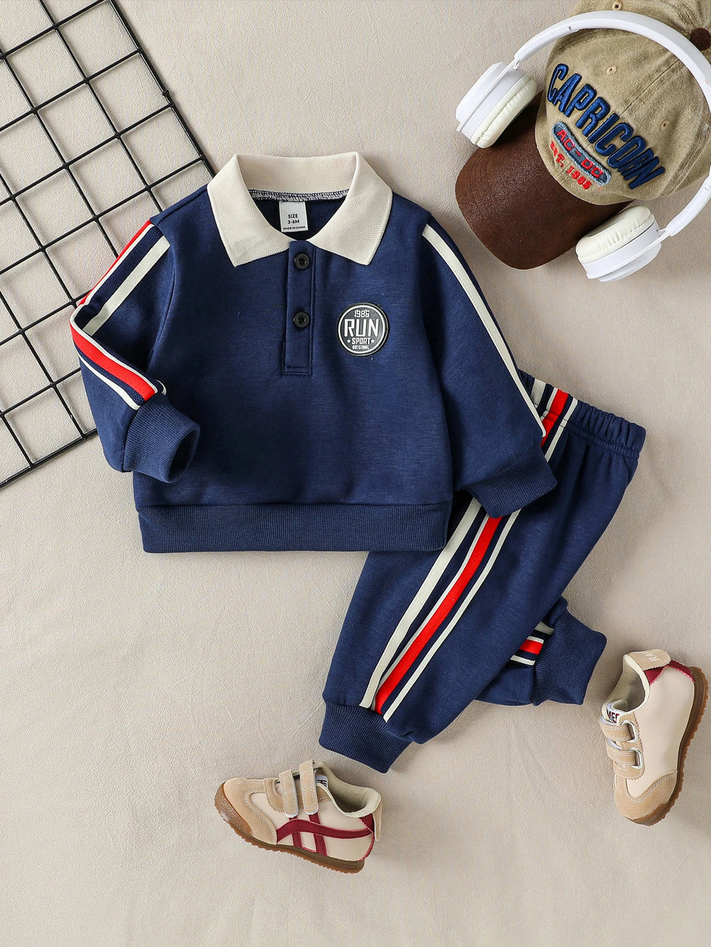2 uds 2025 nuevo estilo Otoño Invierno bebés sudadera de manga larga y pantalón traje deportivo Casual conjunto de ropa de moda occidental para 1-3 años