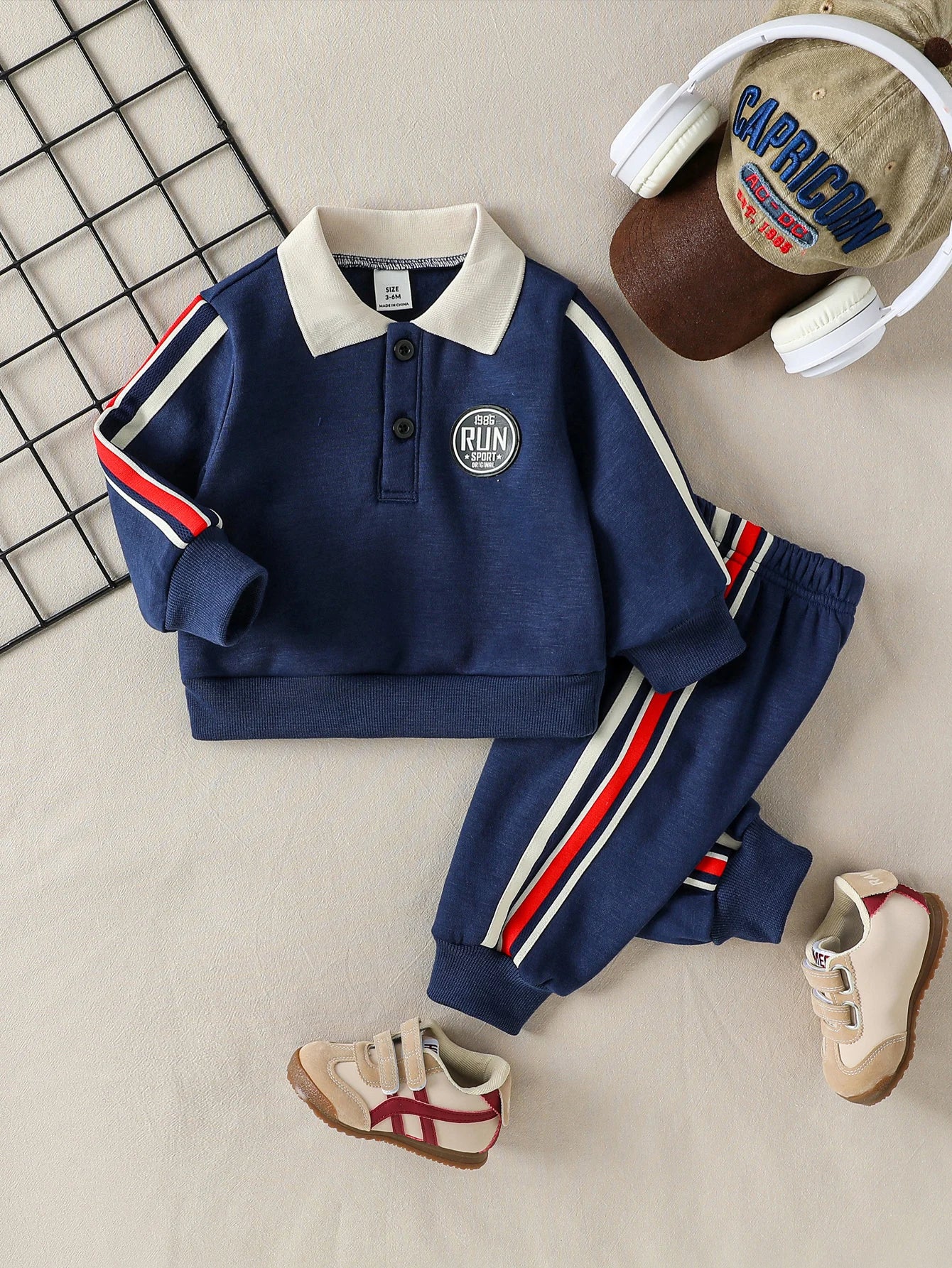 2 uds 2025 nuevo estilo Otoño Invierno bebés sudadera de manga larga y pantalón traje deportivo Casual conjunto de ropa de moda occidental para 1-3 años