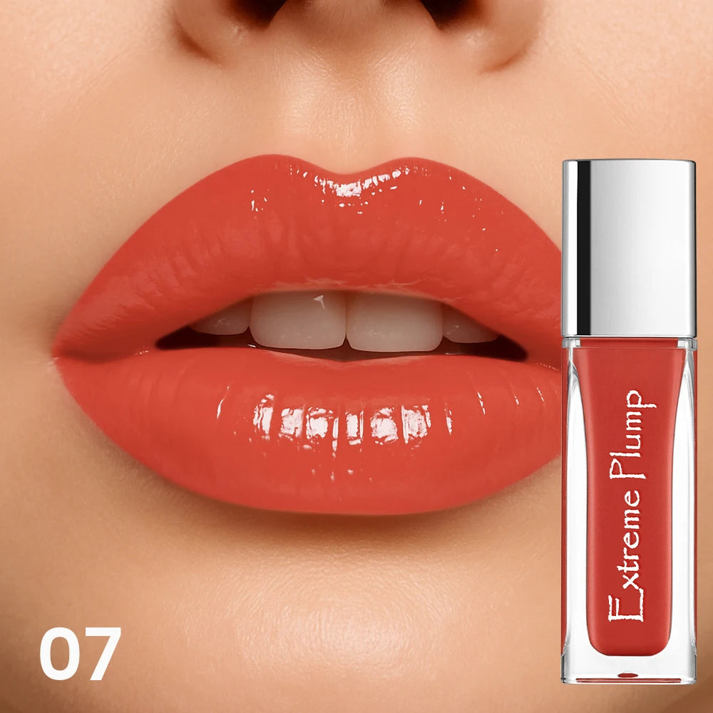 Brillo de labios de espejo resistente al agua, maquillaje de labios hidratante de larga duración, lápiz labial brillante suave para mujeres