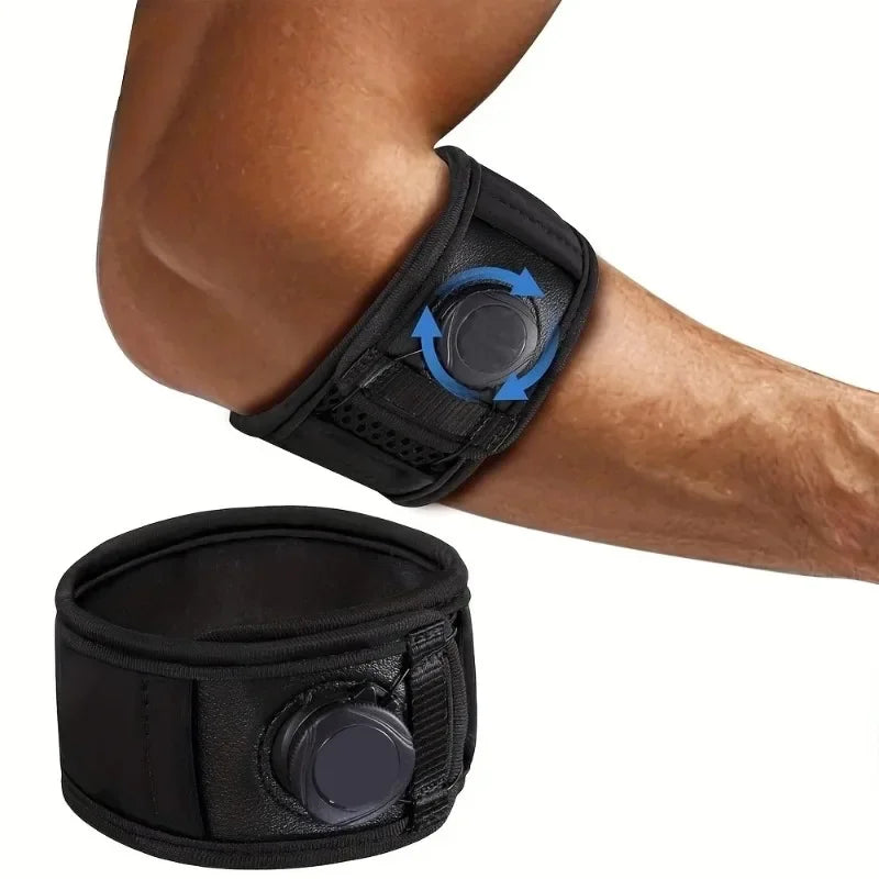 1 correa ajustable para codo de tenis con perilla para alivio del codo de tendinitis para hombres y mujeres, codera, bandas para brazo y antebrazo